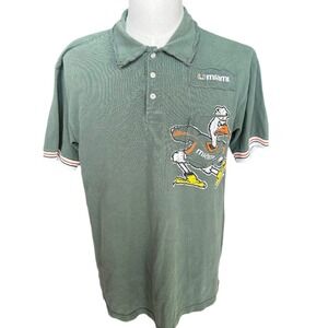 RJ Brand University Miami Hurricanes VINTAGE‎ LOGO Mens Polo Shirt XL*